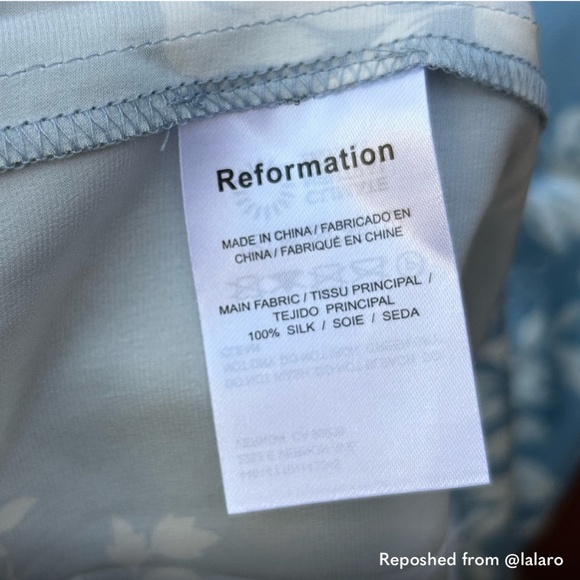 Reformation Barrow Silk Dress in Aliso blue floral size 12 altered to size 10 - Picture 9 of 9